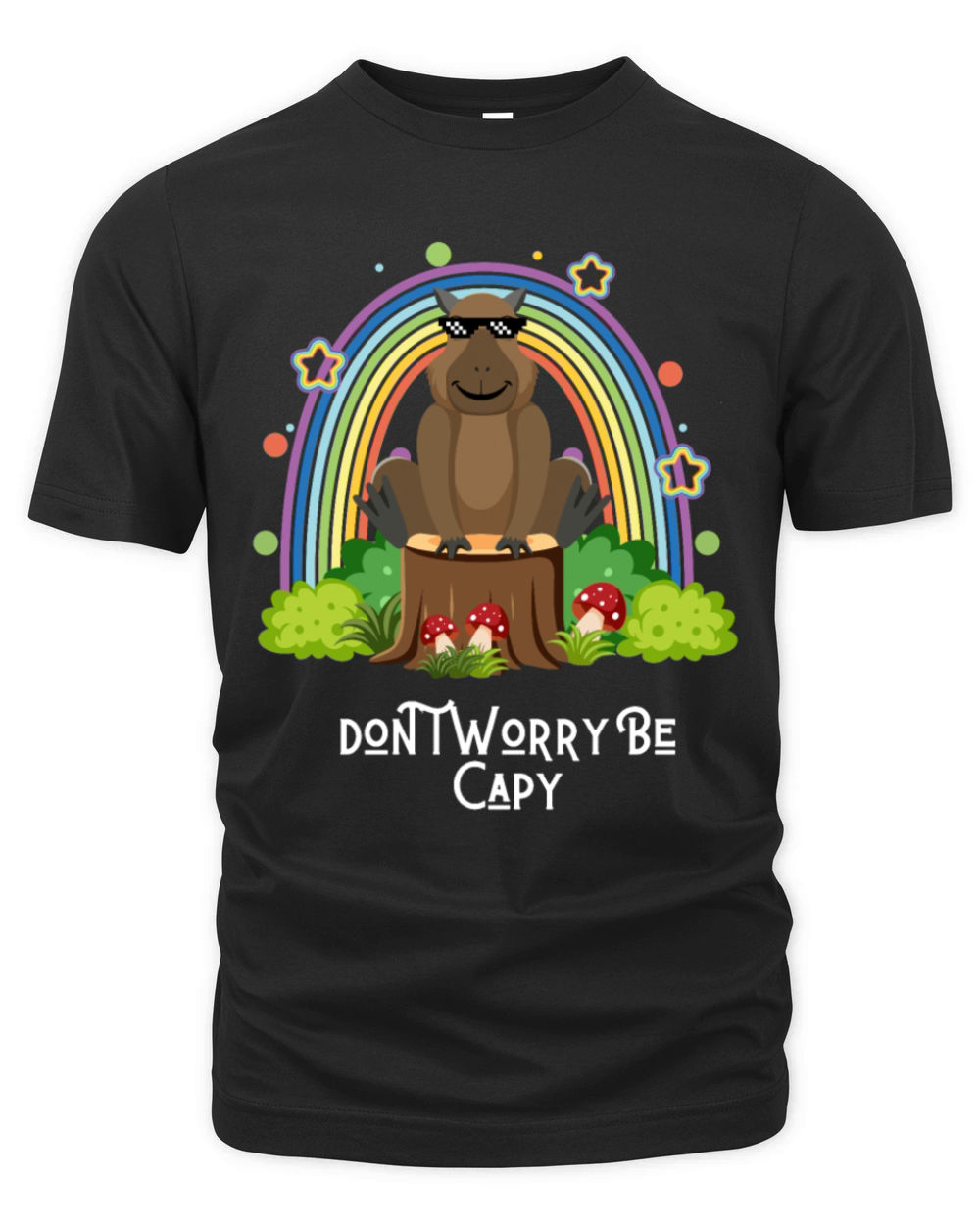 Retro Rodent Funny Capybara Dont Be Worry Be Capy Organic Unisex T-shirt