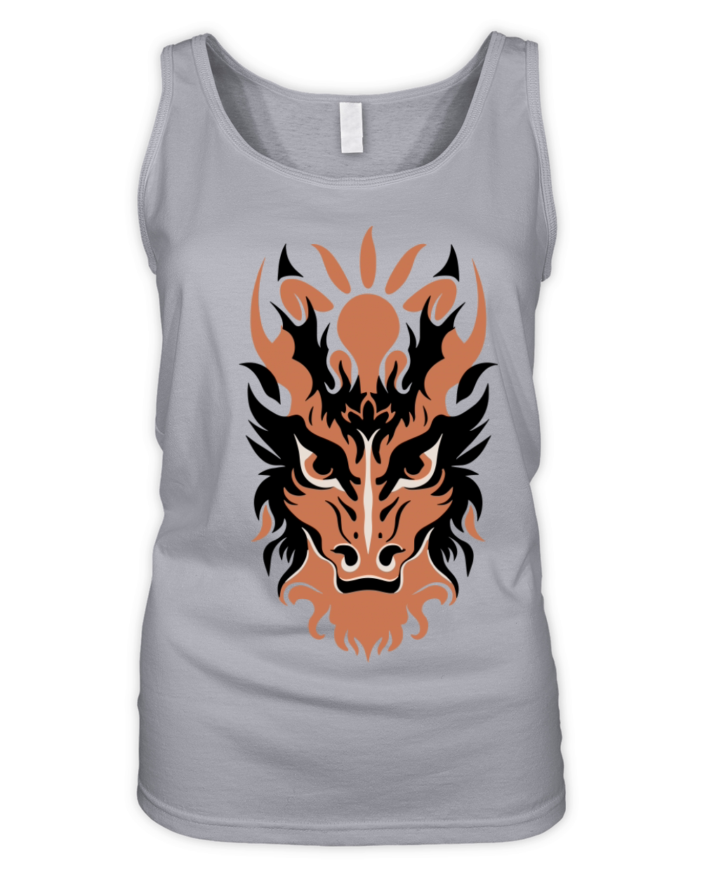 Dragon Head Vector Art Design 3 Colors Organic Women's Tank Top