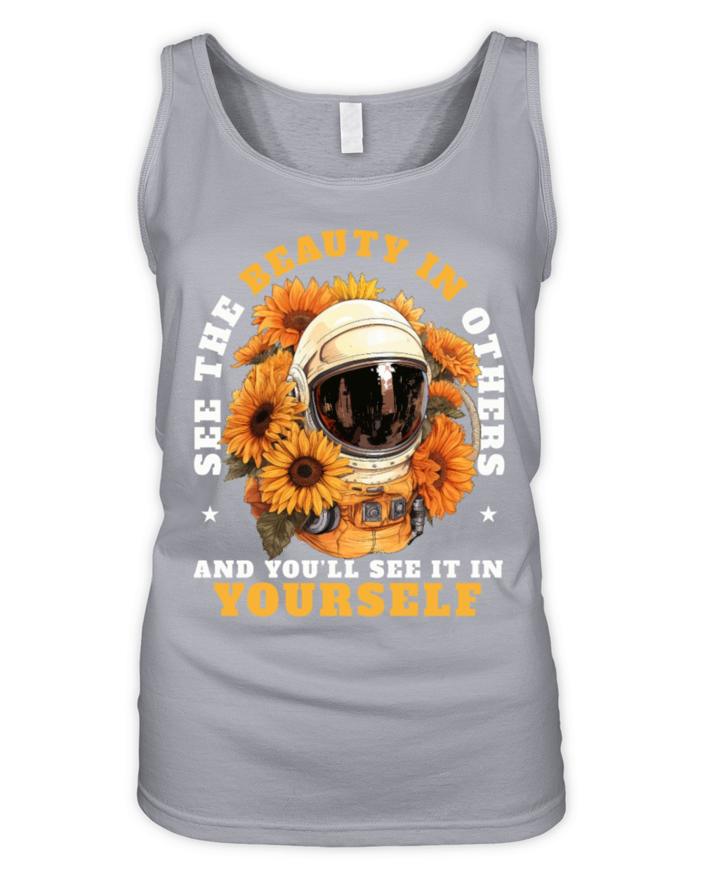 Motivational Optimism Quote Floral Astronaut Aesth Organic Women's Tank Top