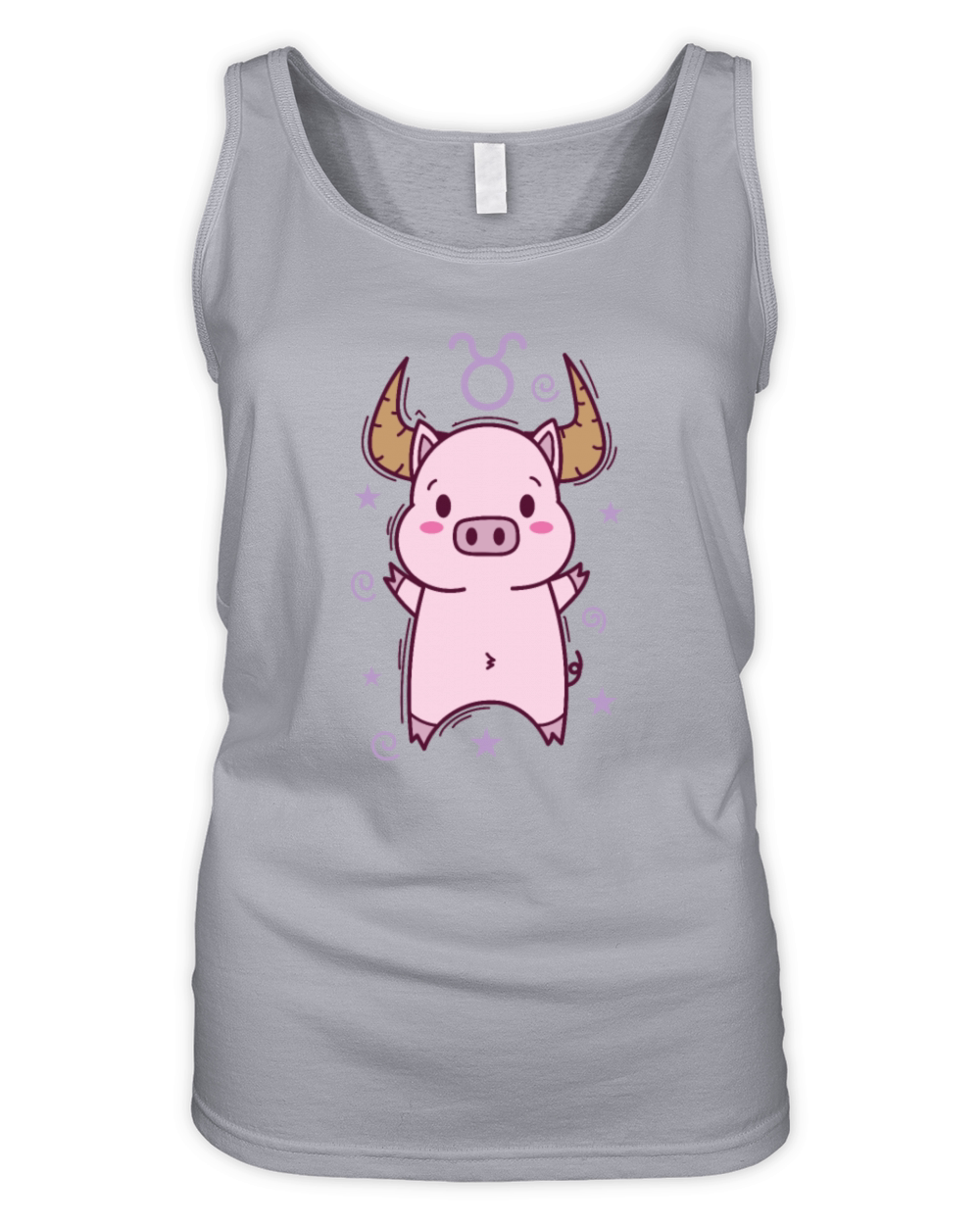 Taurus Zodiac Sign as a Piggy Horoscope Organic Women's Tank Top
