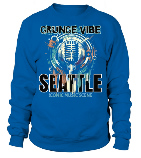 Grunge Vibe Seattle iconic music scene microphone Sweatshirt Unisex