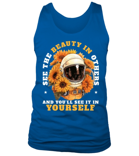 Motivational Optimism Quote Floral Astronaut Aesth Tank Top Unisex