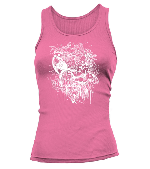Flower Parrot Vintage Bird Portrait Drawing Tank top Woman