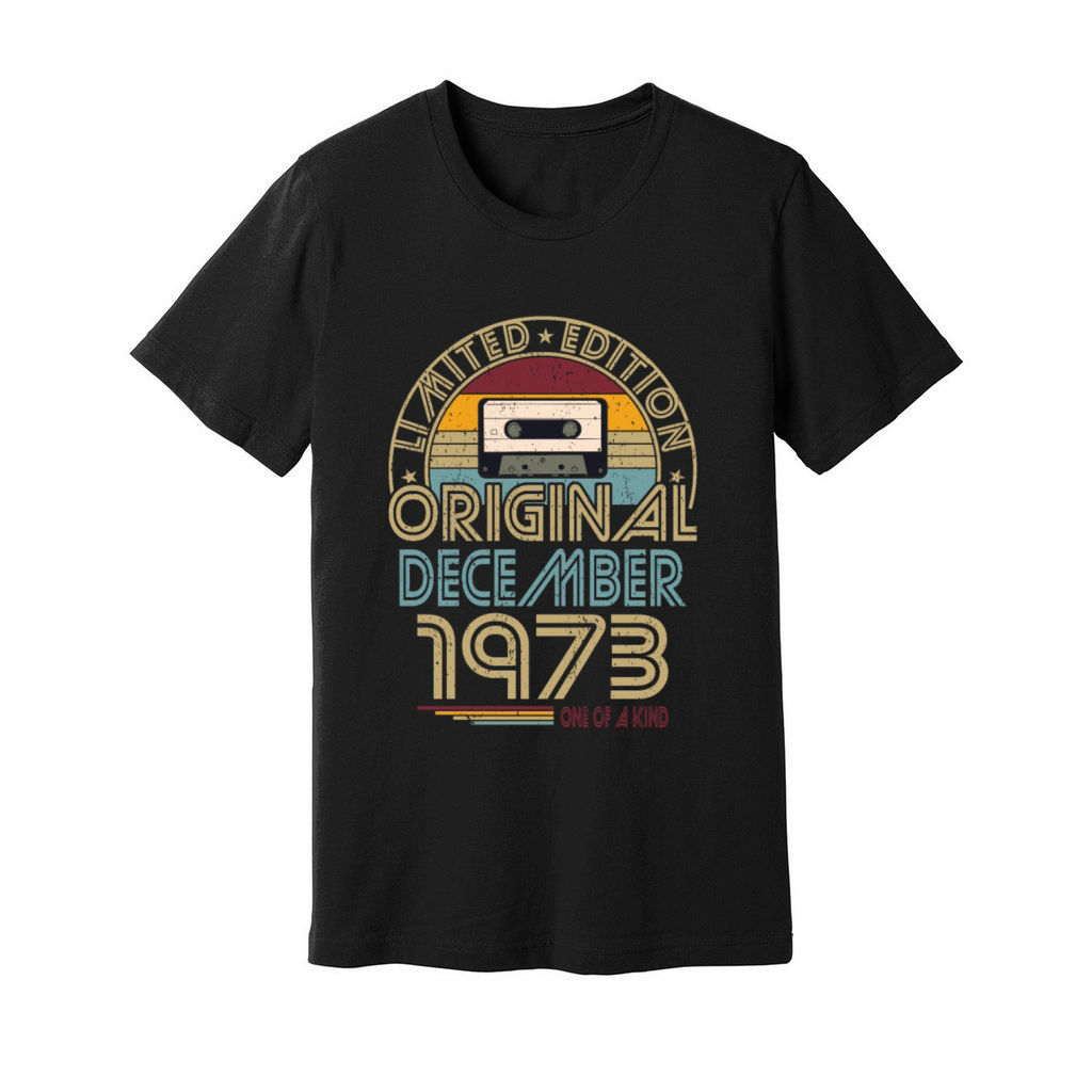 50th birthday december 1973 original 1973 Unisex Jersey Tee