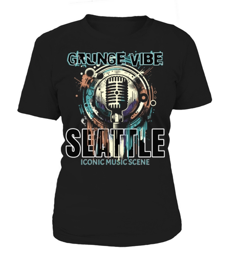 Grunge Vibe Seattle iconic music scene microphone Women's T-Shirt