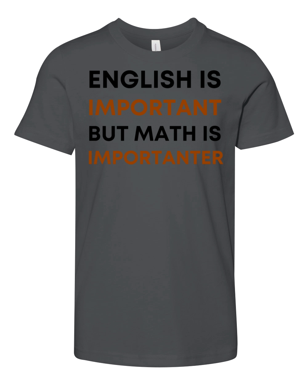 English is important but math is importanter Youth Unisex Jersey Tee