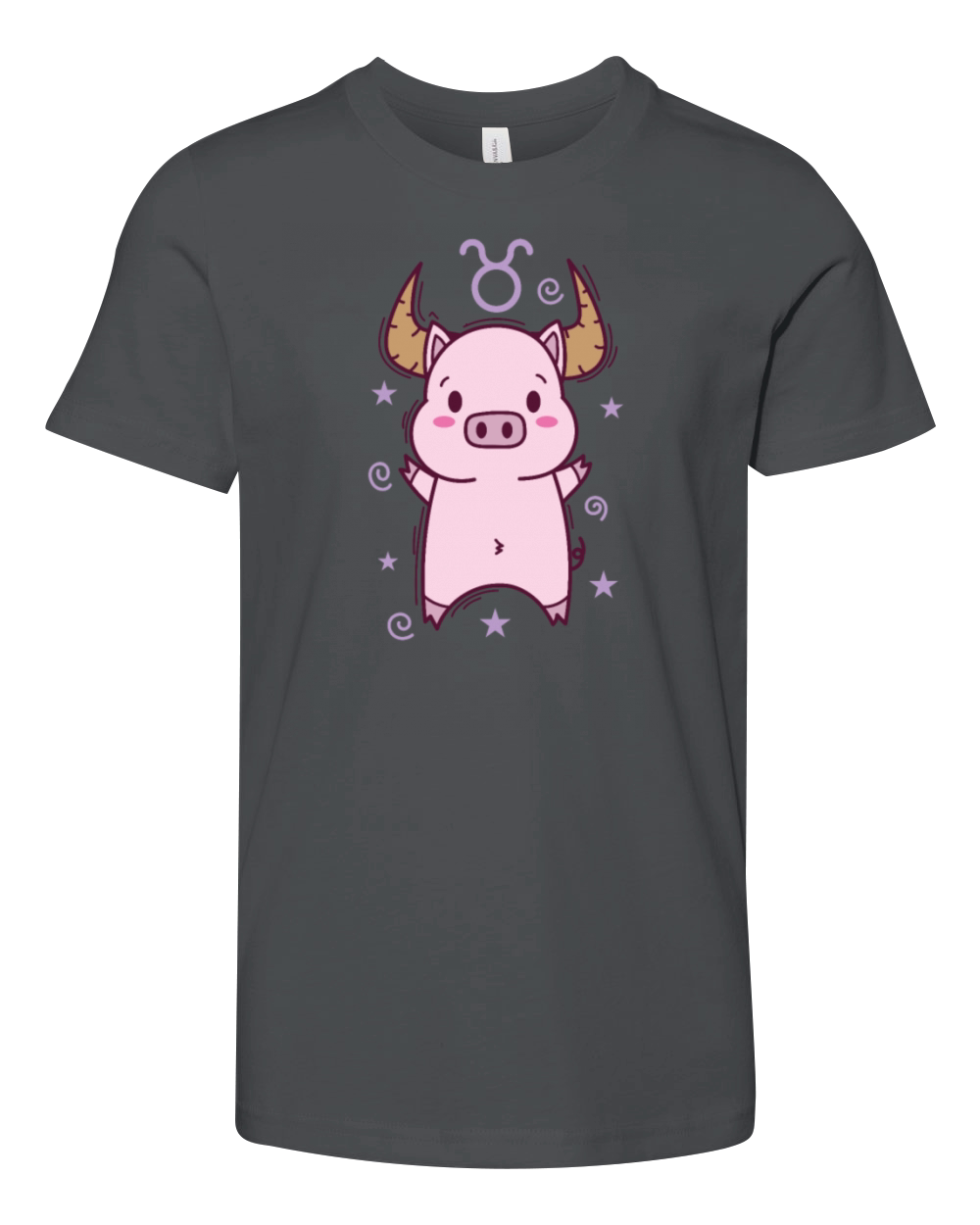 Taurus Zodiac Sign as a Piggy Horoscope Youth Unisex Jersey Tee