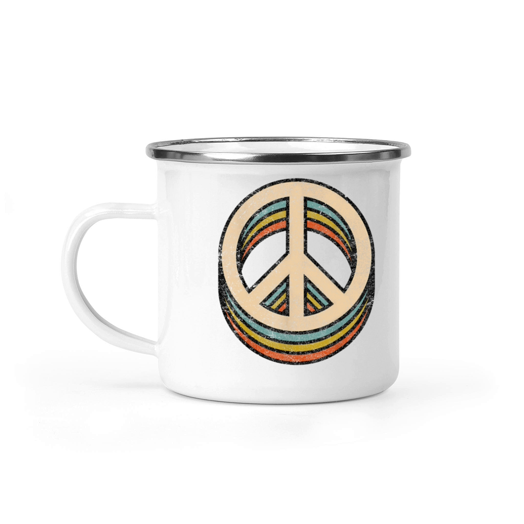 Peace Sign Cool Vintage 60s 70s 80s Women Men Camping Mug