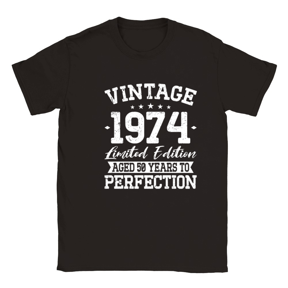 50th birthday vintage 1974 born in 1974 Classic Kids Crewneck T-shirt
