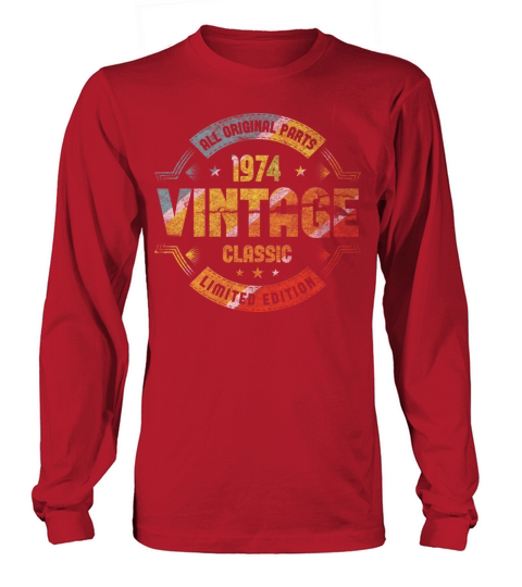Vintage 1974 year of birth retro birthday gift Long sleeved Unisex