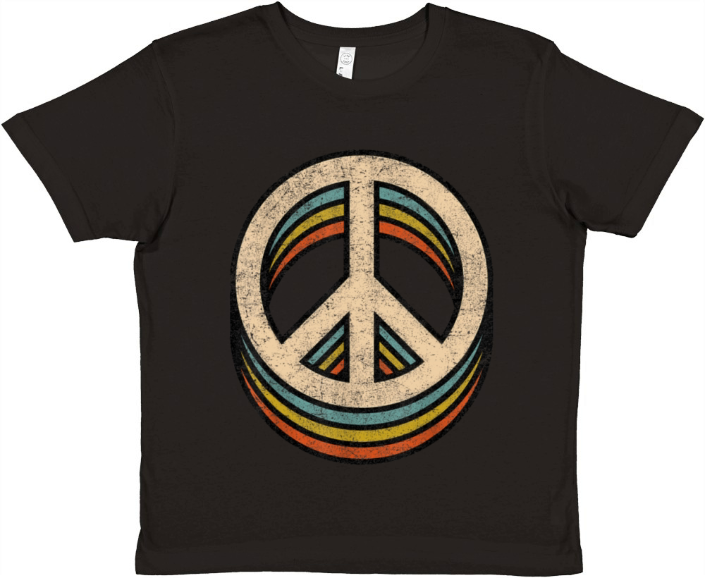 Peace Sign Cool Vintage 60s 70s 80s Women Men Premium Kids Crewneck T-shirt