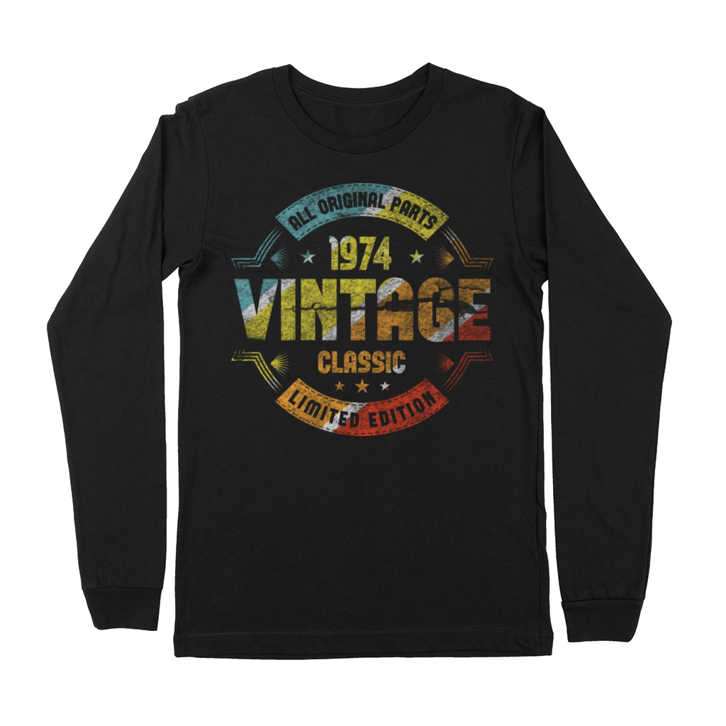 Vintage 1974 year of birth retro birthday gift Premium Long Sleeve