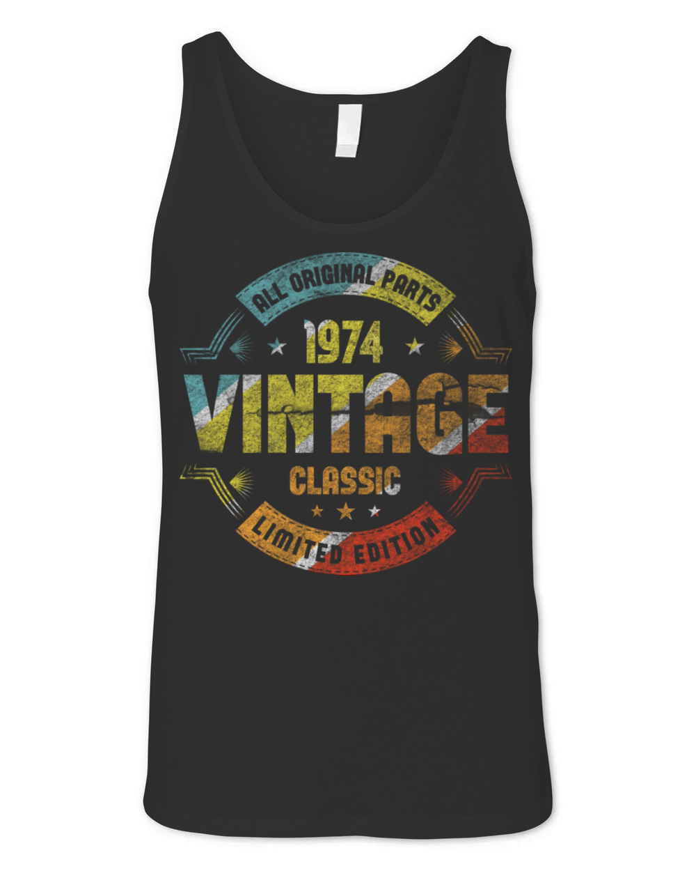 Vintage 1974 year of birth retro birthday gift Unisex Jersey Tank