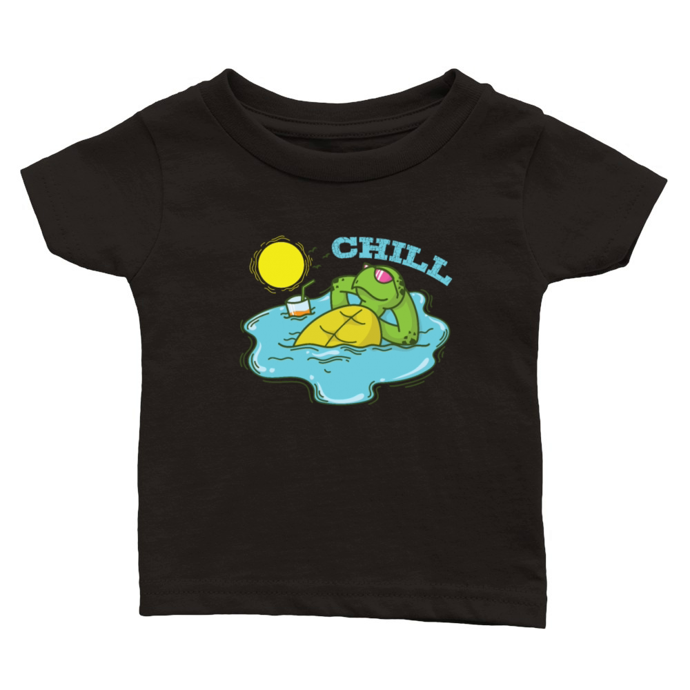 Turtle chilling in Pool Reptile Water Classic Baby Crewneck T-shirt