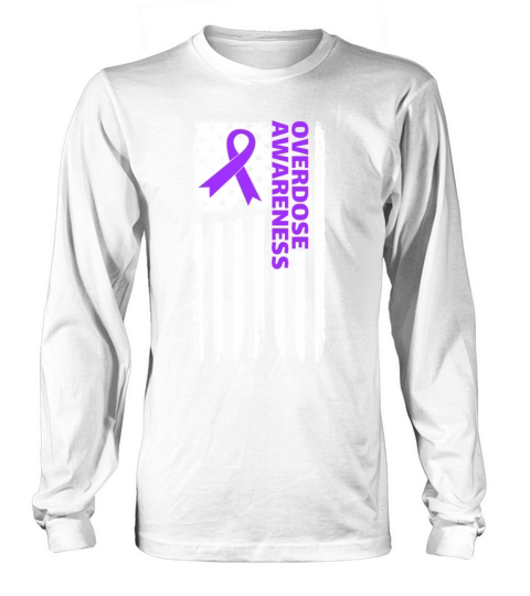 Overdose Awareness American Flag Overdose Long sleeved Unisex