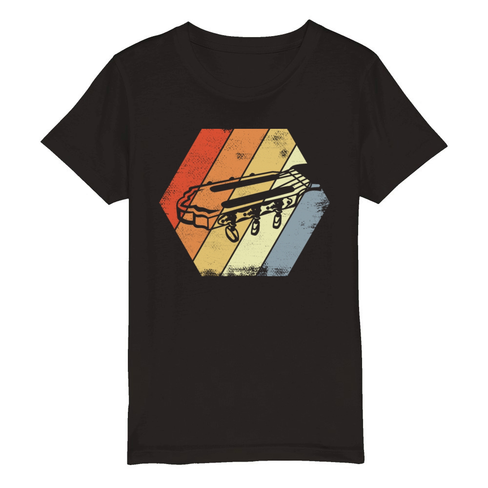 Guitar Headstock Vintage Organic Kids Crewneck T-shirt