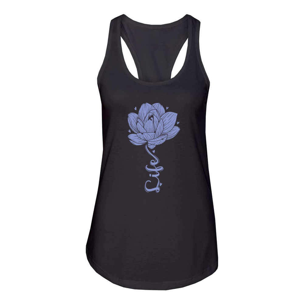 Lotus Flower Life as a Stem Plant Flower Women's Racerback Tank