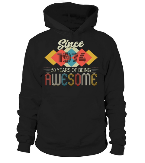 50th Birthday Vintage 1974 Retro Awesome Hoodie Unisex