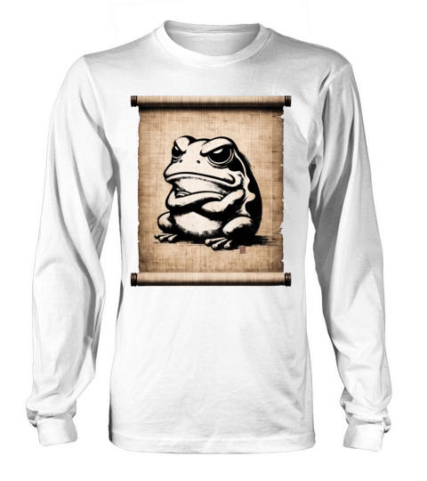 Classic Grumpy Frog Scenery Papyrus Scroll Long sleeved Unisex