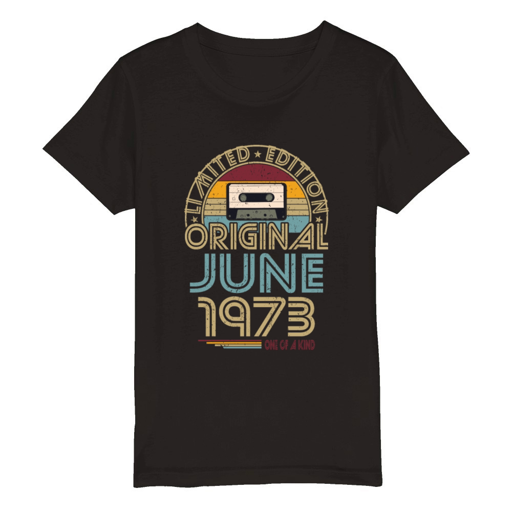 50th birthday june 1973 original 1973 Organic Kids Crewneck T-shirt