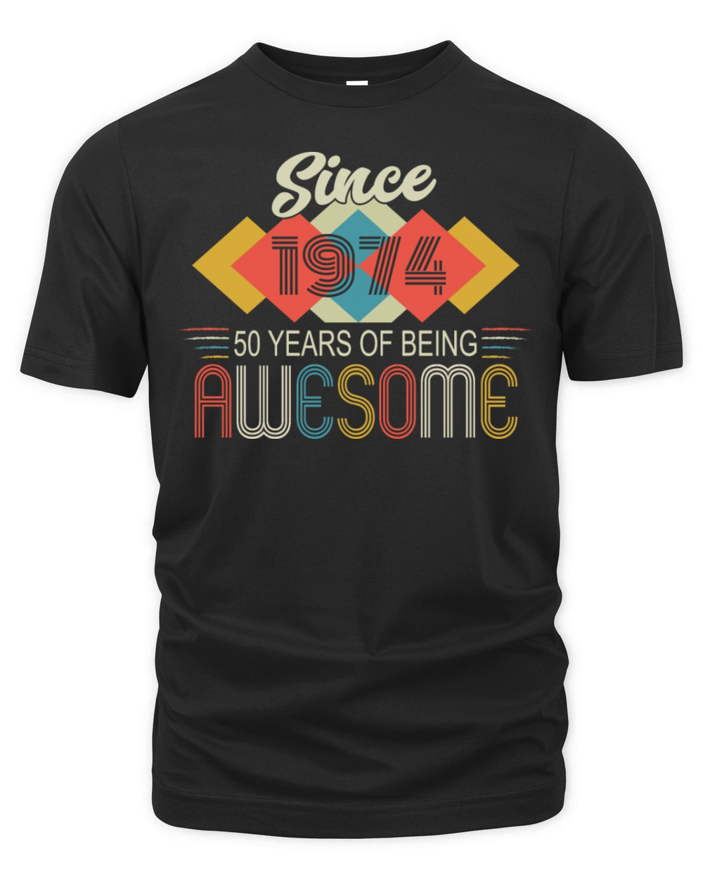 50th Birthday Vintage 1974 Retro Awesome Organic Unisex T-shirt