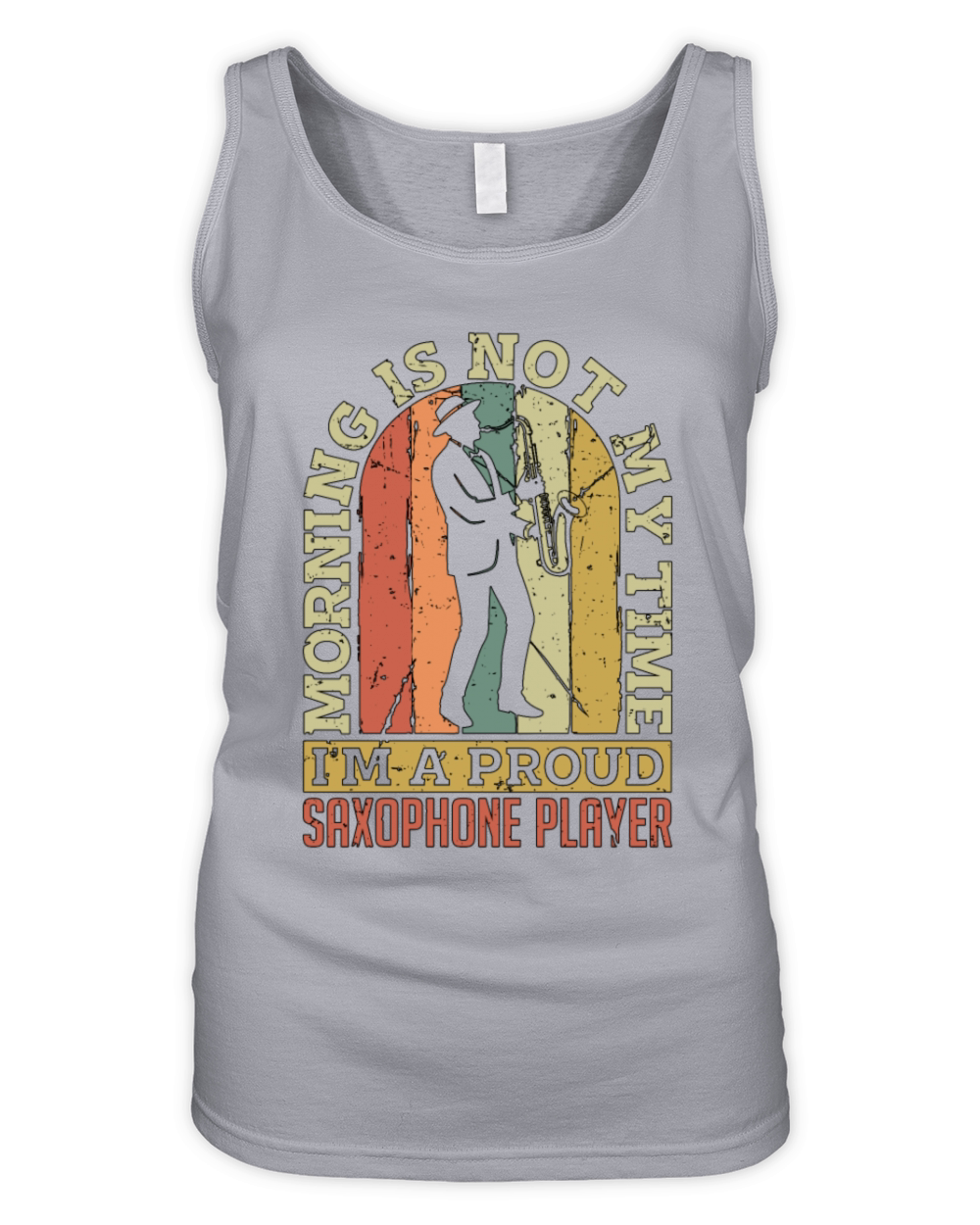 Saxophone Player Morning Is Not My Time Jazz Music Organic Women's Tank Top