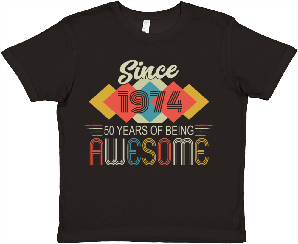 50th Birthday Vintage 1974 Retro Awesome Premium Kids Crewneck T-shirt