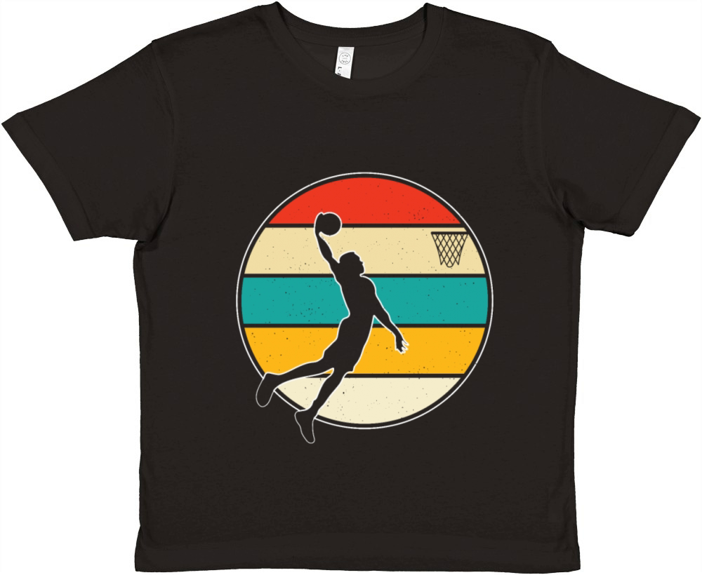 Retro Vintage Basketball Shirt Premium Kids Crewneck T-shirt