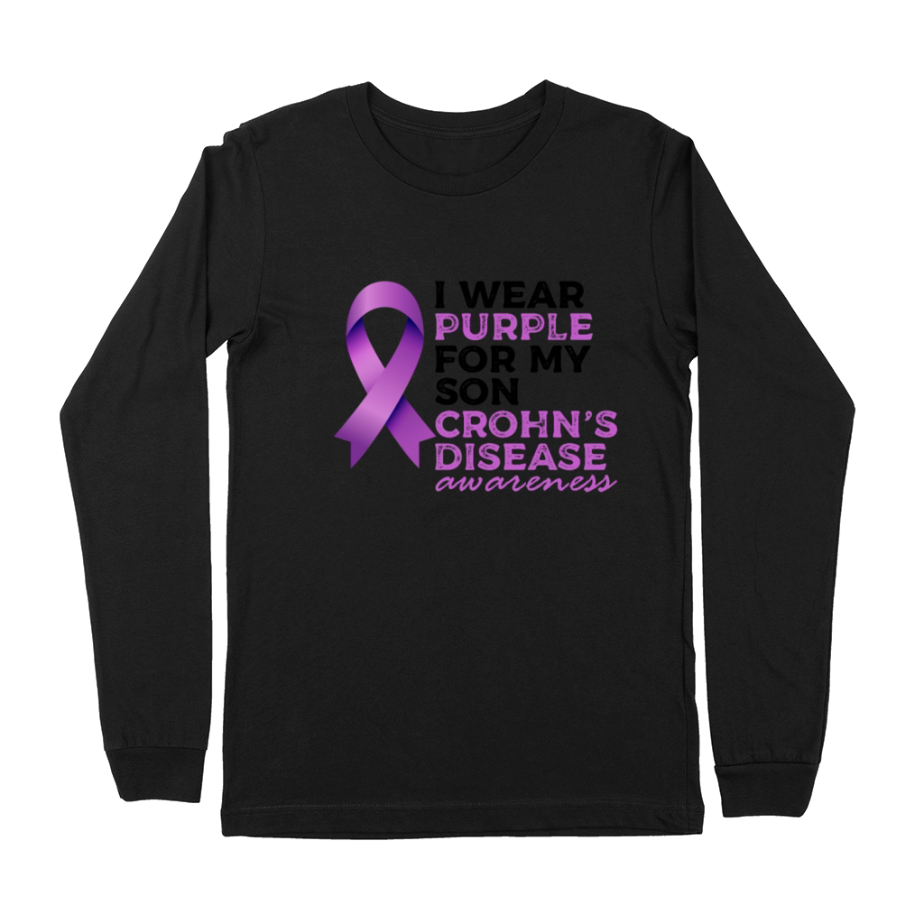 I Wear Purple For My Son Crohns Disease Premium Long Sleeve