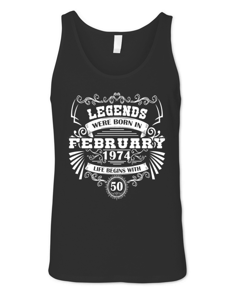 50th birthday sayings February 1974 vintage Unisex Jersey Tank