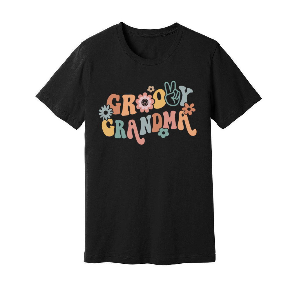 Retro Groovy Grandma Matching Family Party Unisex Jersey Tee
