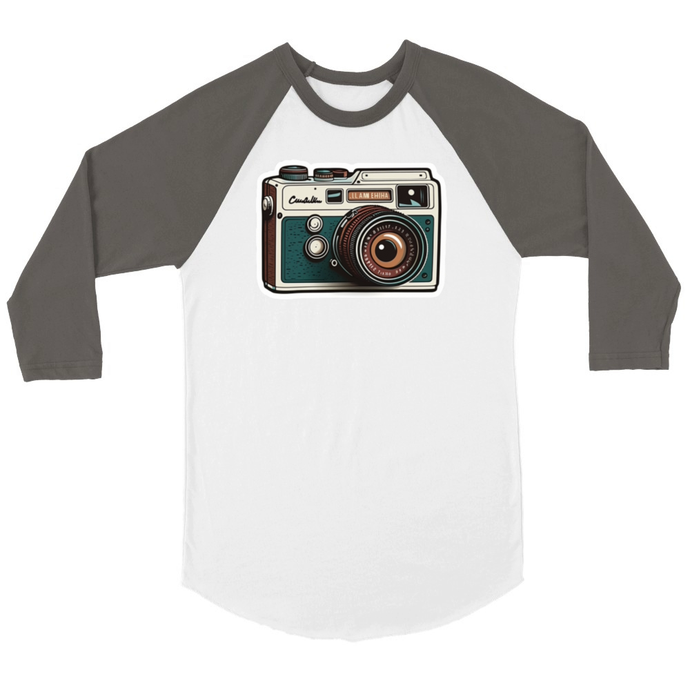 camera sticker for phone camera sticker cover came Unisex ¾ sleeve Raglan T-shirt