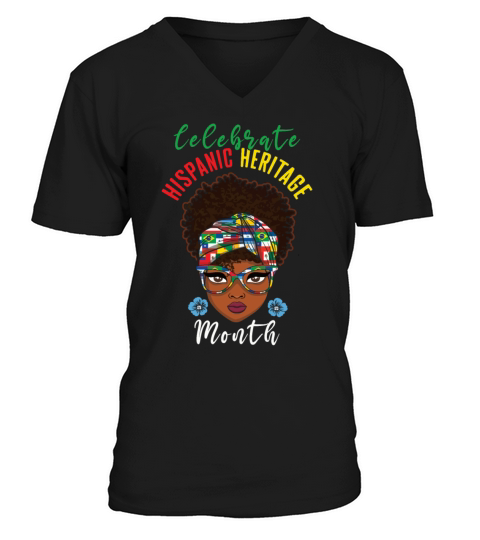 Celebrate Hispanic National Hispanic Heritage V-Neck T-shirt