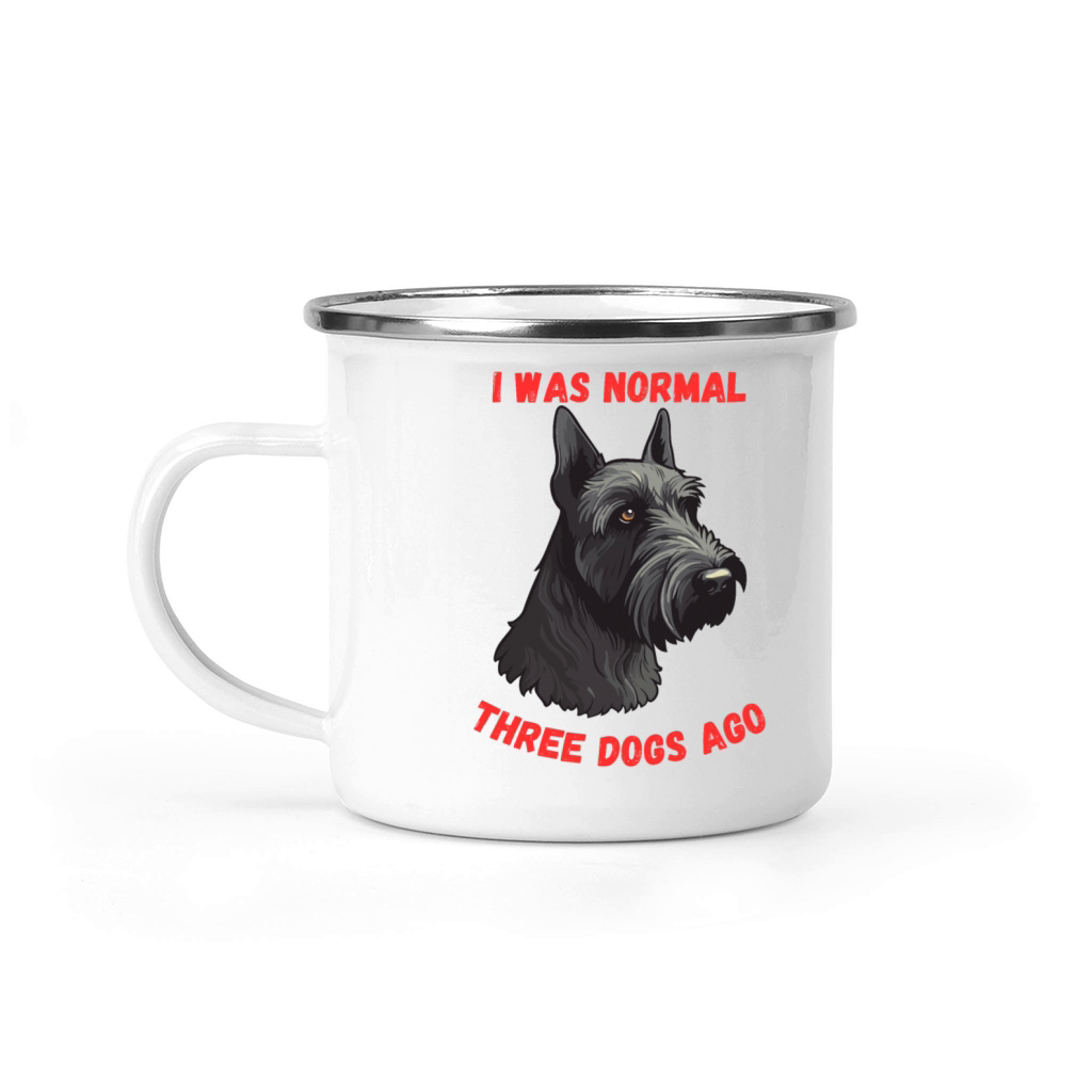 I Was Normal Three Dogs Ago Scottish Terrier Camping Mug