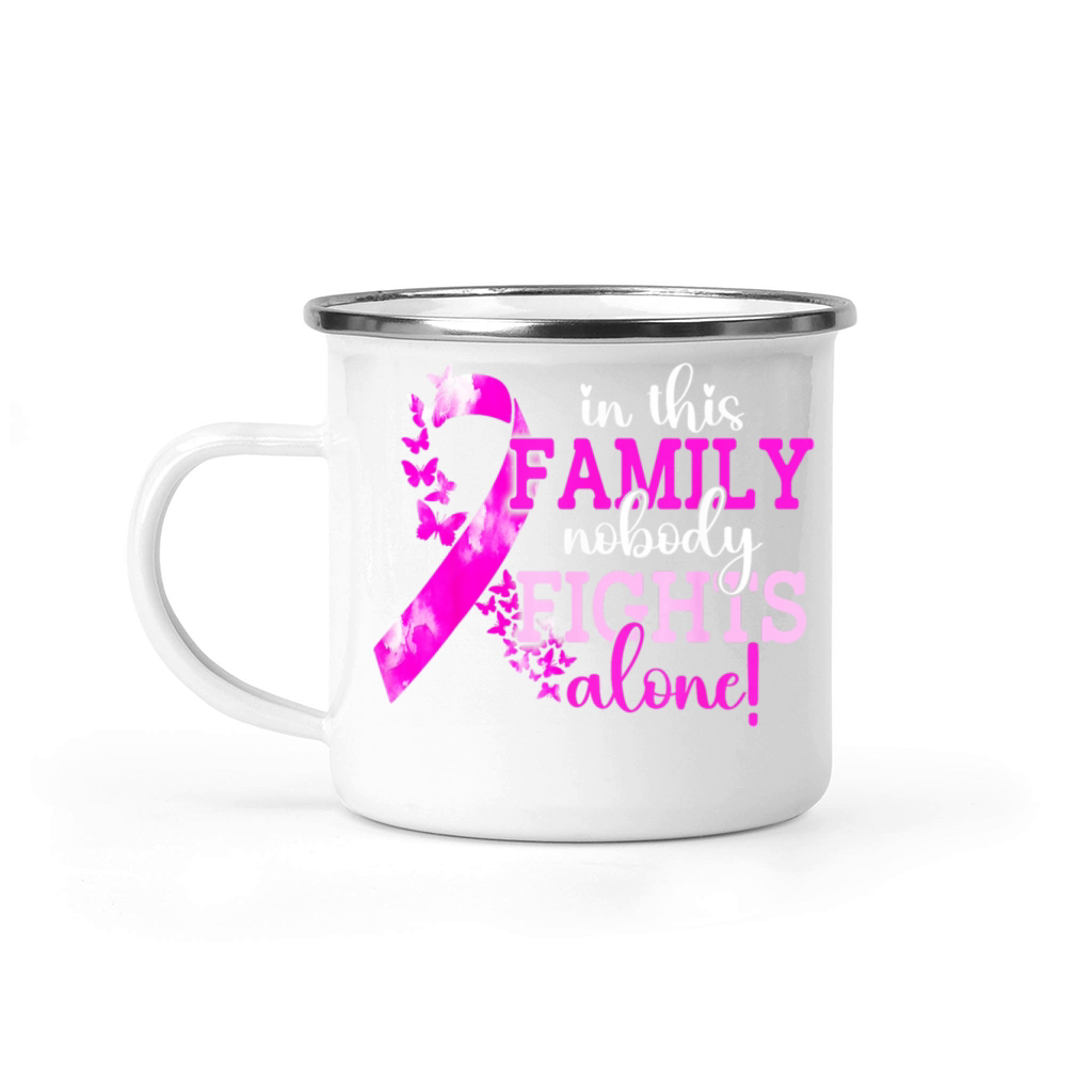 In This Family Nobody Fights Alone Camping Mug
