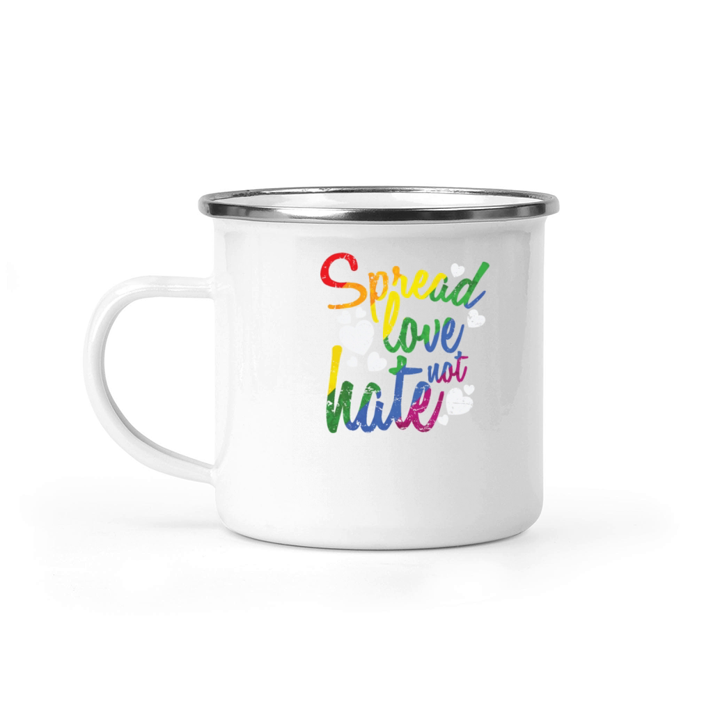 Spread Love not hate LGBT Rainbow Camping Mug