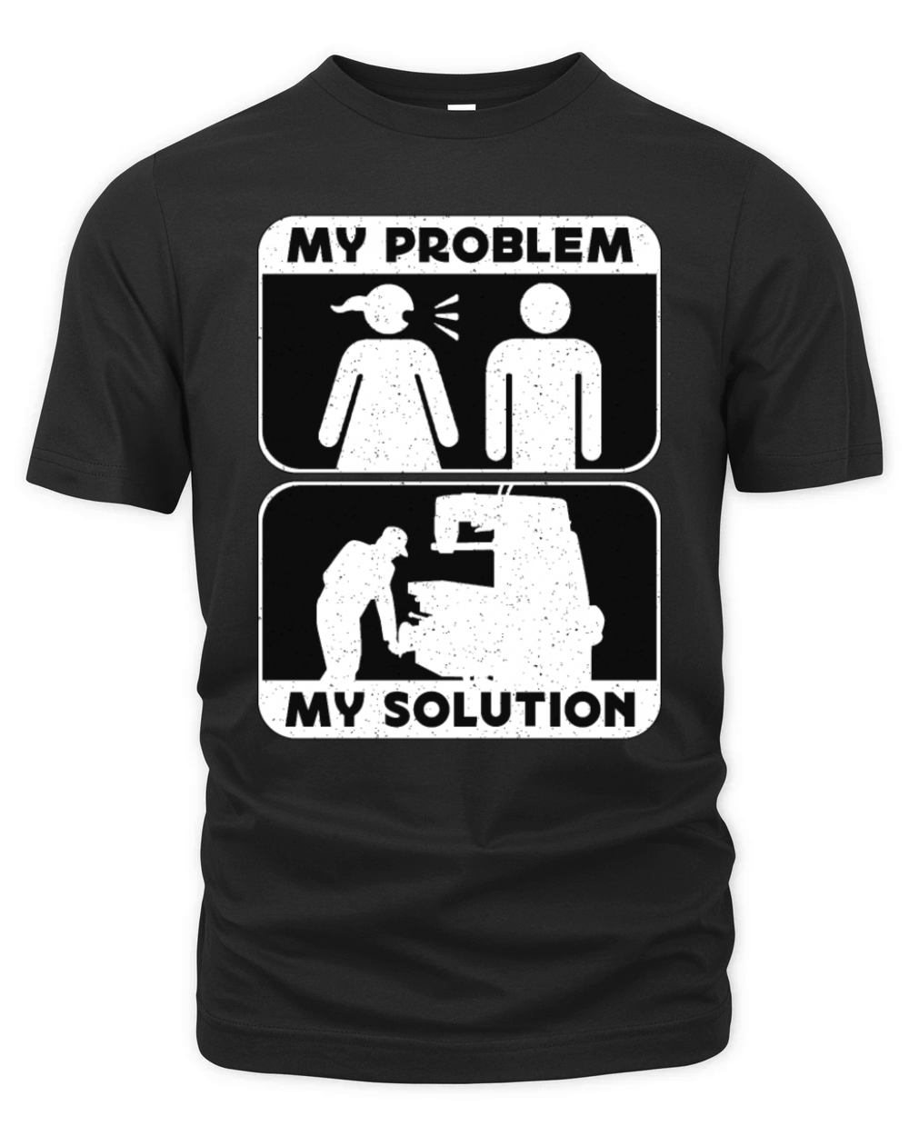 Machinist My Problem My Solution Pictogram Dad Mom Organic Unisex T-shirt