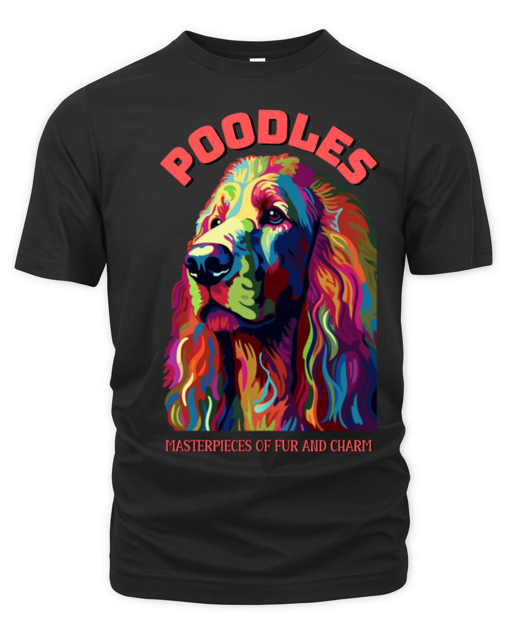 Poodle dog portrait art Organic Unisex T-shirt