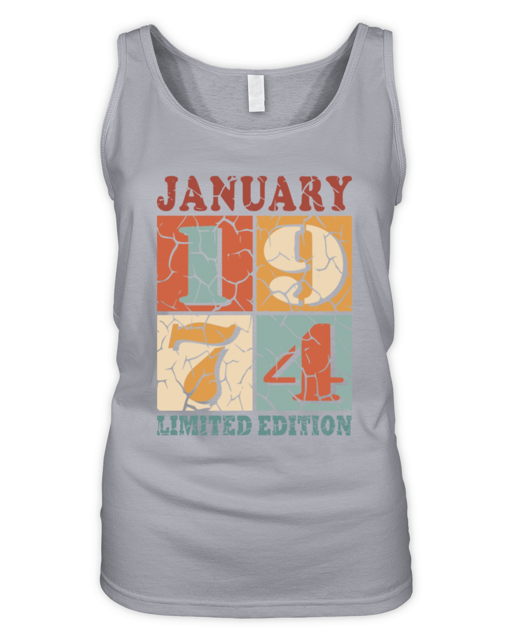 50th birthday 50 years January 1974 Organic Women's Tank Top