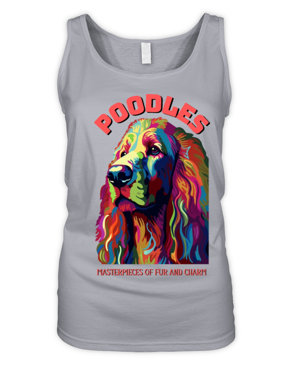 Poodle dog portrait art Organic Women's Tank Top