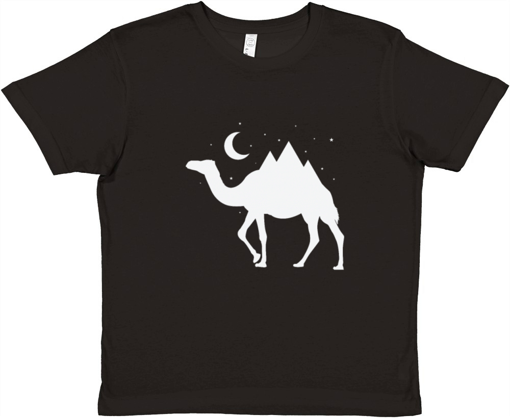 Camel with Mountains as Humps at Night Premium Kids Crewneck T-shirt