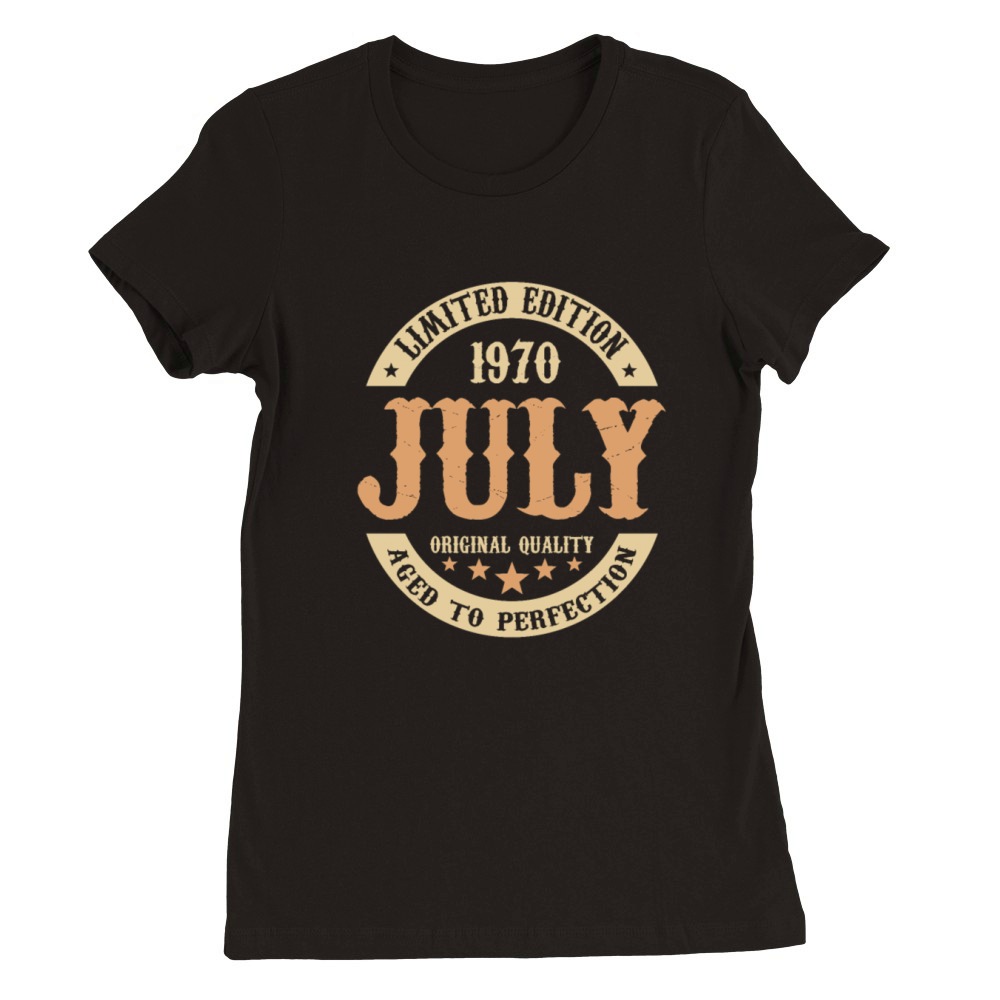 July 1970 Vintage Birthday Present Premium Womens Crewneck T-shirt