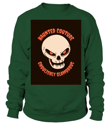 Black Beige Illustrative Skull Halloween Sweatshirt Unisex