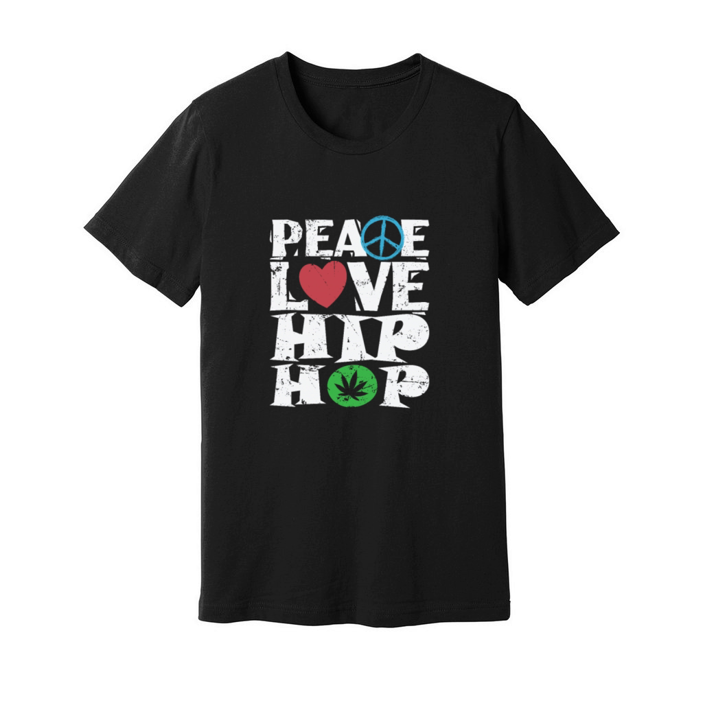 Peace Love Hip Hop Music Direction Rap Unisex Jersey Tee