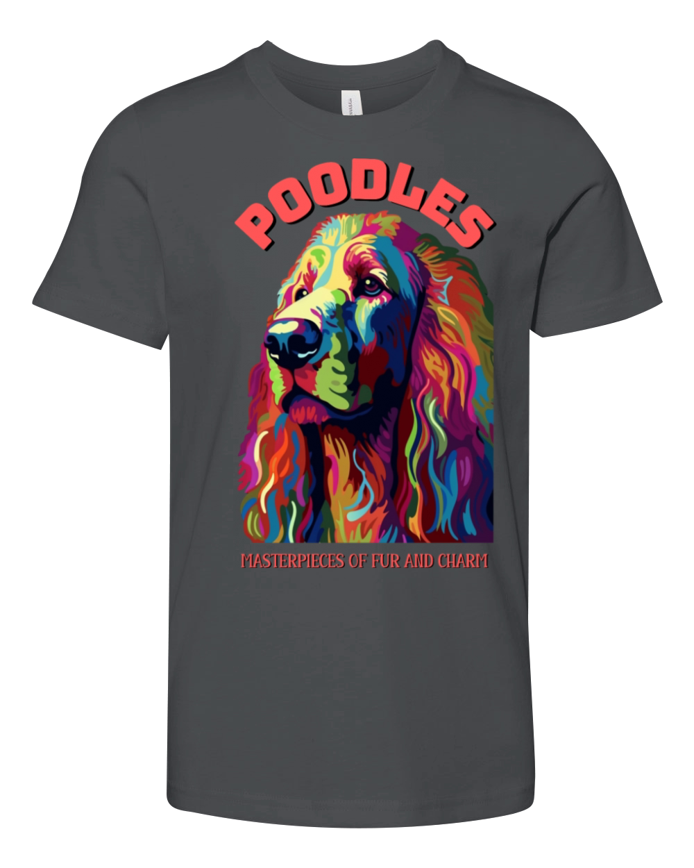 Poodle dog portrait art Youth Unisex Jersey Tee