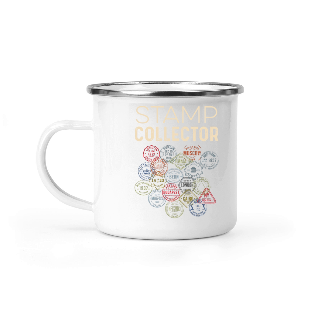 Stamp Collector World Traveler Gift Camping Mug