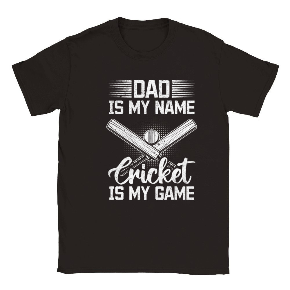 Dad Is My Name Cricket Is My Game - Cricket Daddy Classic Kids Crewneck T-shirt