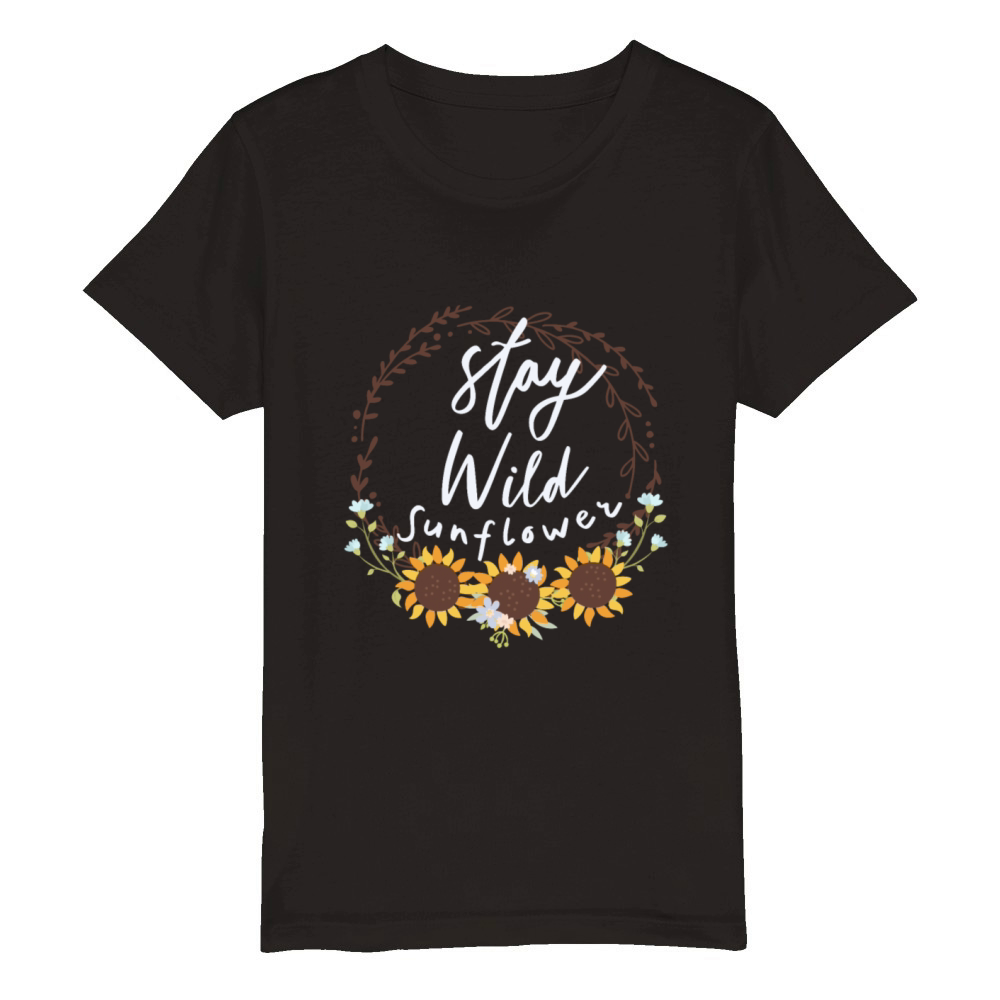 stay wild sunflower Organic Kids Crewneck T-shirt