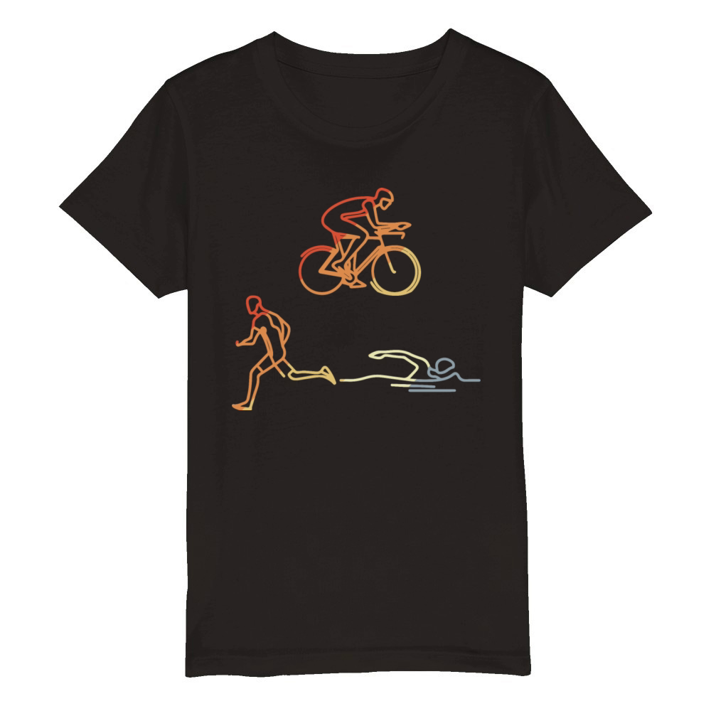 Vintage Triathlet Organic Kids Crewneck T-shirt
