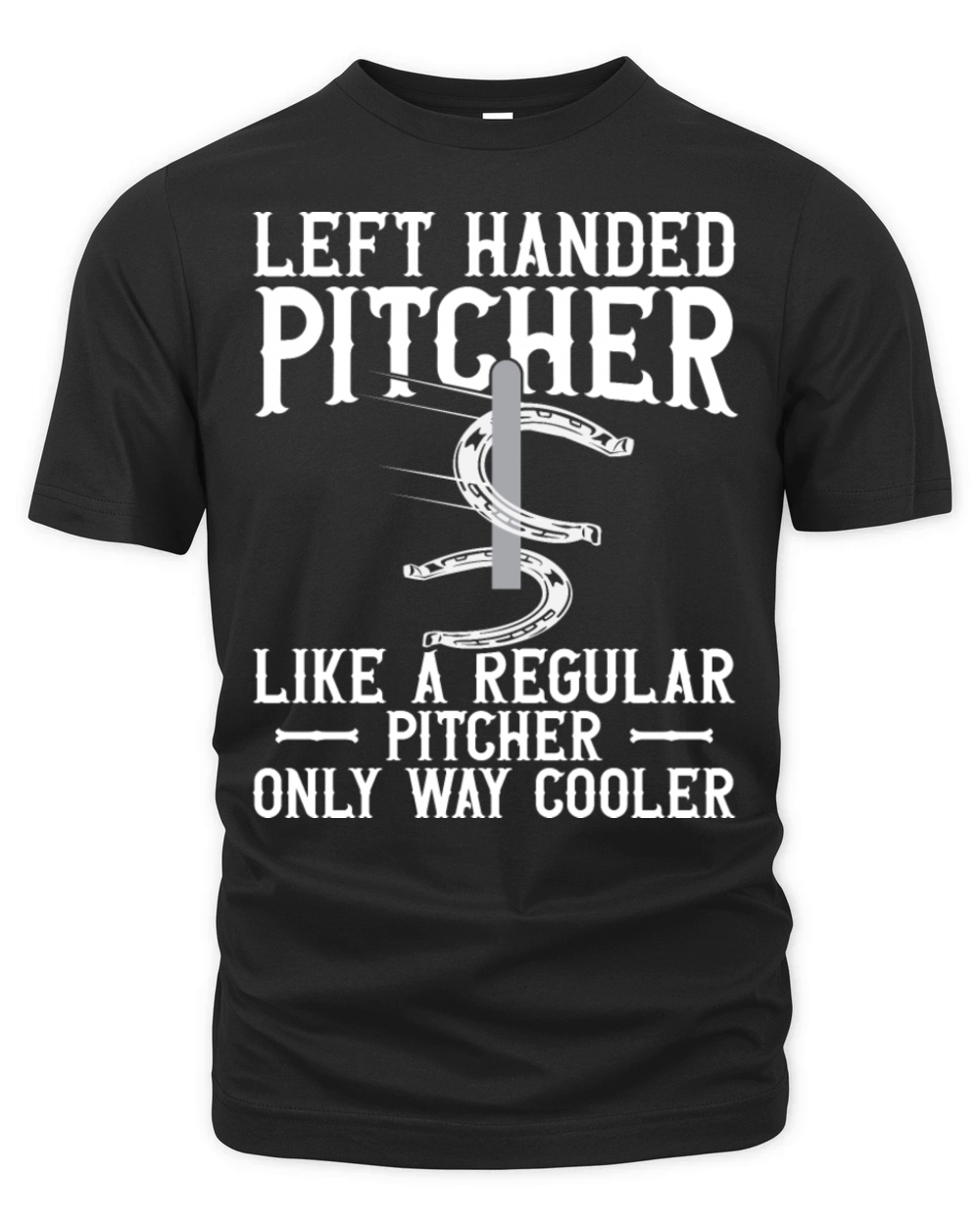 Left Hander Pitcher Horseshoe Pitching Organic Unisex T-shirt